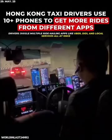 In Hong Kong, the competition among taxi drivers is very intense. To increase their chances of getting passengers, many drivers use more than 10 smartphones at the same time. Each phone runs a differe...