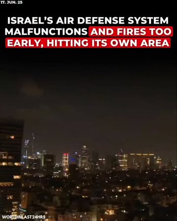 In a serious and embarrassing incident, Israel's air defense system—believed to be part of the Iron Dome or a similar missile interception unit—malfunctioned and launched a missile prematurely. The sy...