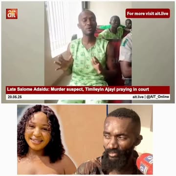 Suspected k!ller of NYSC member spotted praying in court.Gospel singer, Timilehin Ajayi, arrested for murdering his alleged girlfriend, 24-year-old Salome Adaidu, was spotted in court this morning pra...