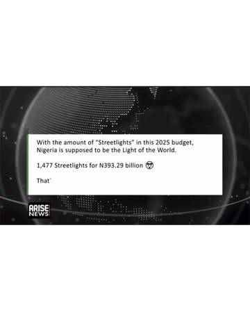 Just in: “The N393Billion budgeted for 1,477 streetlights is ridiculous, (a whopping N266.25Million for just one streetlight Pole) this money alone is enough to Build a very massive streetlight Factor...