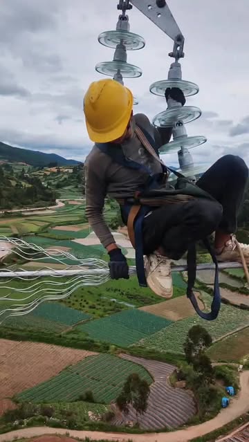 Electric Power Workers in the Aerial #HighAltitude #Work #ElectricPower