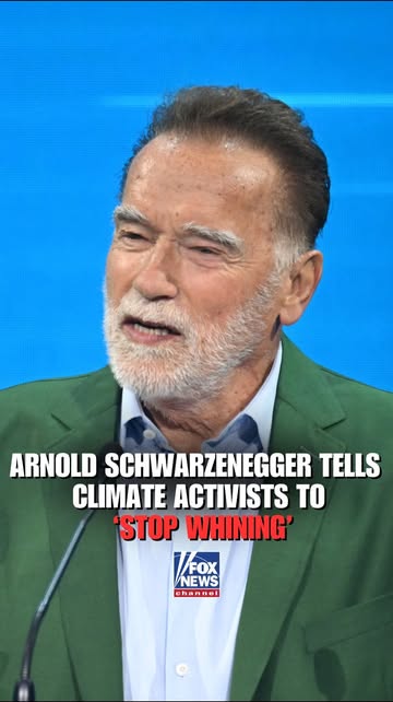 Actor @schwarzenegger delivers a stern message to climate activists telling them to quit complaining about the United States' climate change policy.