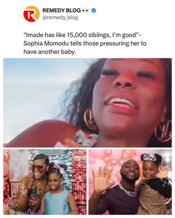 “Imade has like 15,000 siblings, I’m good”- Sophia Momodu tells those pressuring her to have another baby.