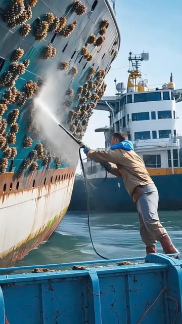 Amazing Ship Cleaning Technique By Speed Machine 😲😳🫡🫶. .#fishing #flyfishing #saltlife #bassfishing #fishinglife #boating #shimano #catchandrelease #carp #trout #pesca #fisherman #angler #largemouthba...
