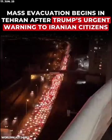 In a surprising late-night development, millions of people in Tehran began evacuating their homes after a warning was posted on social media by U.S. President Donald Trump. The message, which quickly ...