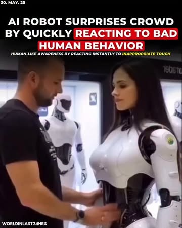 In a viral moment that's sparking conversations across the internet, a hyper-realistic humanoid robot shocked onlookers by instantly reacting to an inappropriate touch during a tech showcase. Develope...