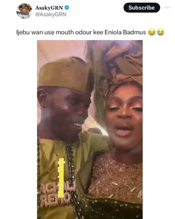 Ijebu wan use mouth odour kee Eniola Badmus — X user reacts to trending video of Eniola Badmus after surviving a ‘gas-tick’ mouth odour encounter from a fellow actor#wizkid #wizkidayo #priscy #jumajux...