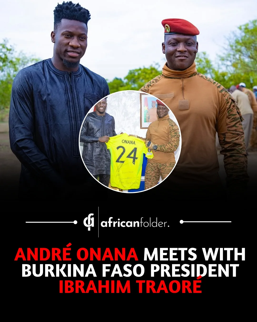 Manchester United goalkeeper André Onana visited Burkina Faso for charity events hosted by the Bertrand Traoré Foundation. During his trip, he met with President Ibrahim Traoré and gifted him a signed...