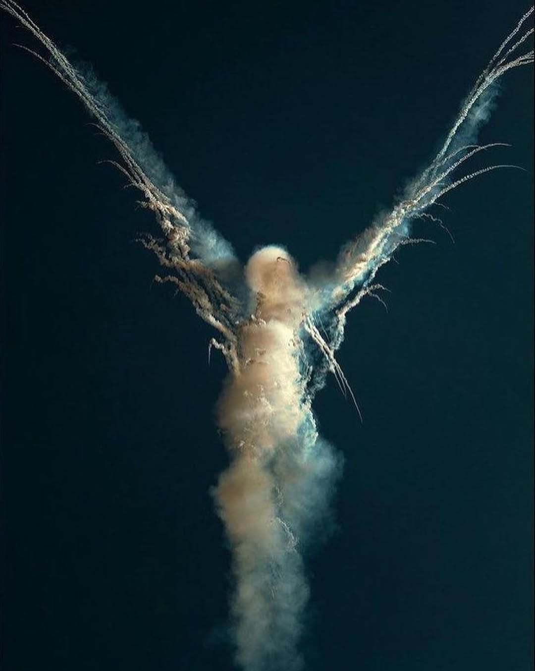This aircraft acrobatic team created the figure of an angel in the sky at an air show using anti missile flares.