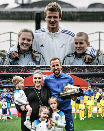 #bundesligaIfoto ya mbere : Hari muri 2005, Harry Kane w'imyaka 11 icyo gihe yari kumwe na David Beckham ubwo yari yaje mu muhango wo gufungura AcademyIfoto ya kabiri: uriya mukobwa mwabonye hejuru yi...