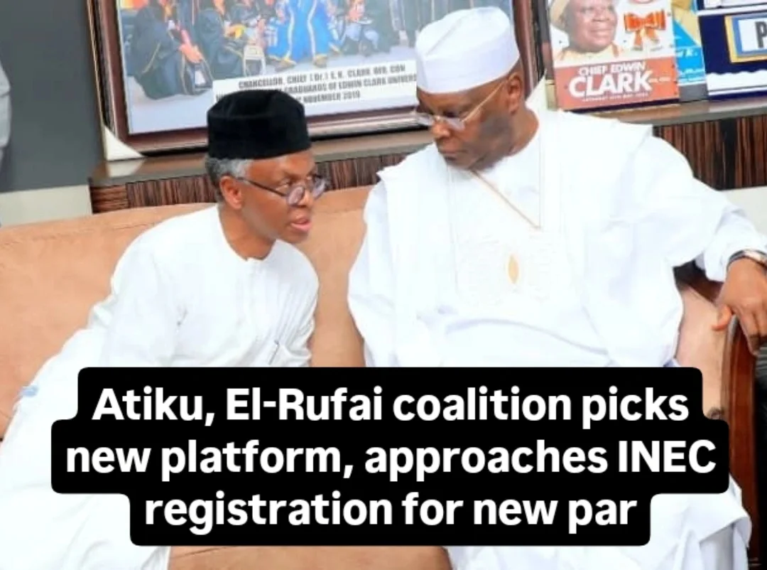 Atiku, El-Rufai coalition picks new platform, approaches INEC registration for new parOpposition leaders under the banner of the Nigeria National Coalition Group (NNCG) have adopted the All Democratic...