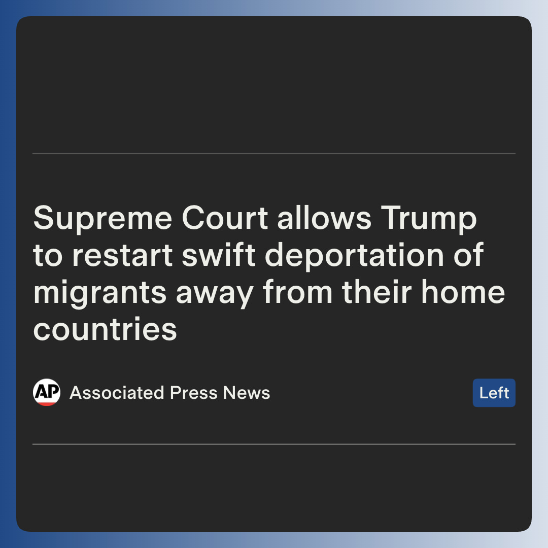The Supreme Court lifted a lower court’s restriction on the Trump administration’s policy of deporting migrants to third countries, even when those individuals have no ties to the destination. The dec...