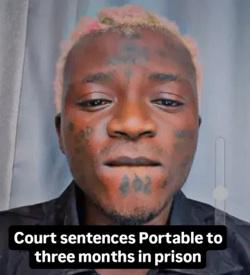 Court sentences Portable to three months in prisonAn Ogun State Chief Magistrate Court, sitting in Ifo Local Government Area, has sentenced controversial street-hop artist Habeeb Okikiola, popularly k...