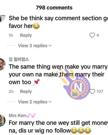 She was trying to shame her fellow naija wey marry Oyinbo but k@rma located her in the comment section. She thinks say she better pass other.#Nollyviews