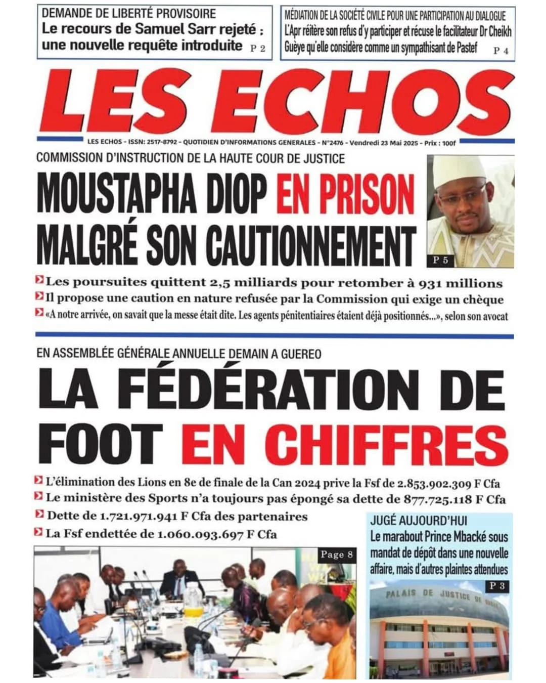 🔴[𝗦𝗘𝗡𝗘𝗚𝗔𝗟] 🇸🇳 : Unes des journaux de Vendredi 23 Mai 2025.#RevueDePresse____________________________________________@dakar_snap #election2024 #MackySall #presidentielle2024 #senegalaise #senegal🇸🇳 #da...