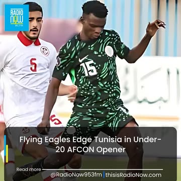 The Flying Eagles began their 2025 Under-20 Africa Cup of Nations campaign with a hard-fought 1-0 victory over Tunisia at the June 30 Stadium in Cairo… Continue reading at thisisRadioNow.com--#radiono...