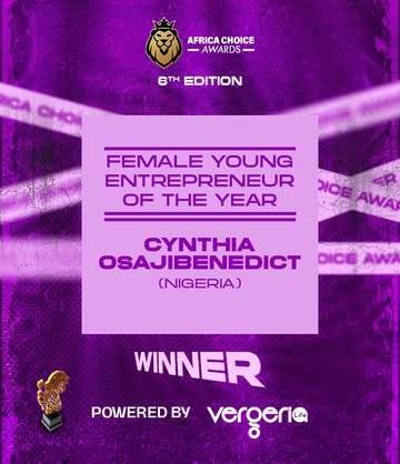 FEMALE YOUNG ENTREPRENEUR OF THE YEARThe future is female! @dearnaijagirl (Nigeria) is our Female Young Entrepreneur of the Year!#ACA6 #AfricaChoiceAwards