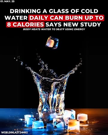 When you drink a glass of cold or ice water, your body needs to warm it up to its normal internal temperature of 98.6°F (37°C). To do this, your body burns a small amount of energy (calories). Accordi...