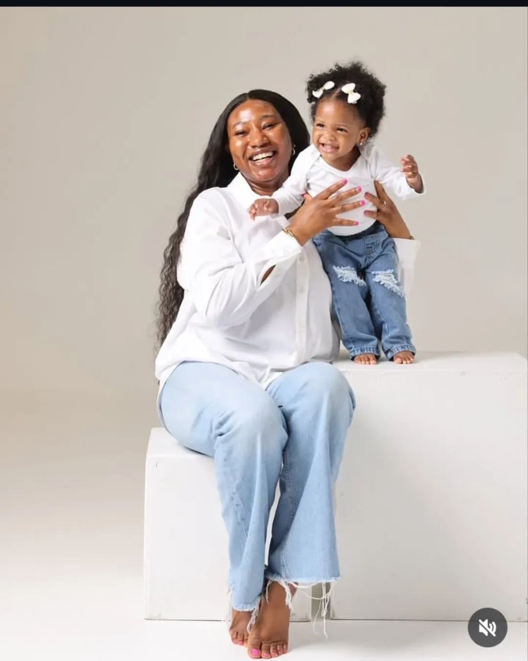 Content creator and Nancy Uche's second daughter, Omah Nnebe wishes y'all a happy new month, shares beautiful photos with her adorable princess