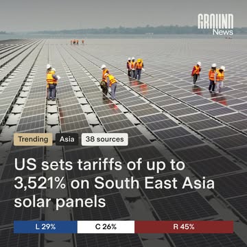 The U.S. has finalized high tariffs on most solar cell imports from Southeast Asia, targeting Chinese manufacturers operating in Malaysia, Vietnam, Thailand, and Cambodia, Reuters reports. ⁠⁠The tarif...