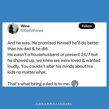To the fathers that show up and show out, may we meet them, may we love them, and may they be in our lives💙Happy Good Friday sistersDid you have a father that showed up? #dearnaijagirl #fathers #niger...