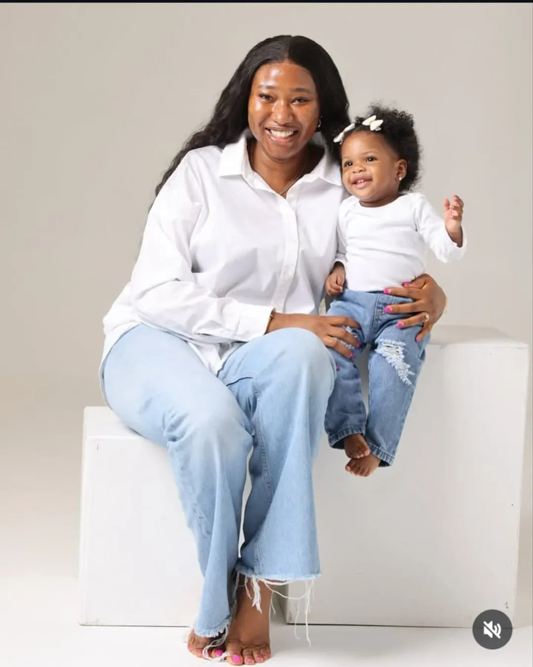 Content creator and Nancy Uche's second daughter, Omah Nnebe wishes y'all a happy new month, shares beautiful photos with her adorable princess