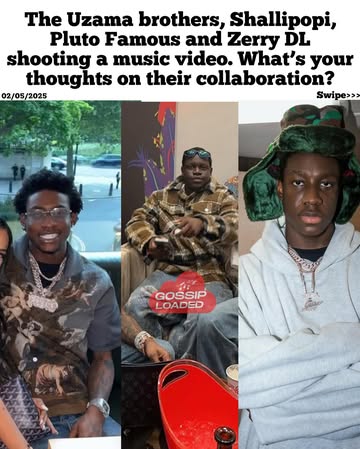 The Uzama brothers, Shallipopi, Pluto Famous and Zerry DL shooting a music video. 🙆🏾‍♂️🏃🏾‍♂️🏃🏾‍♂️🏃🏾‍♂️What do you think their collaboration would sound like? 😒