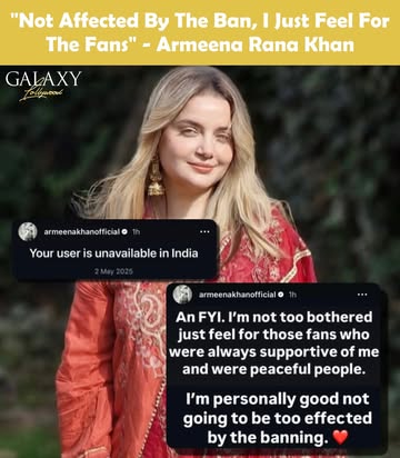 Armeena Rana Khan reacts to her Instagram account being banned in India, saying she won’t be affected by the ban personally but she does feel for the fans who were peaceful and supportive of her. ❤️ #...