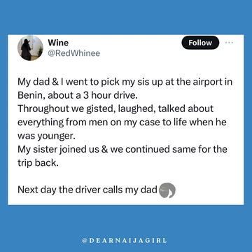 To the fathers that show up and show out, may we meet them, may we love them, and may they be in our lives💙Happy Good Friday sistersDid you have a father that showed up? #dearnaijagirl #fathers #niger...