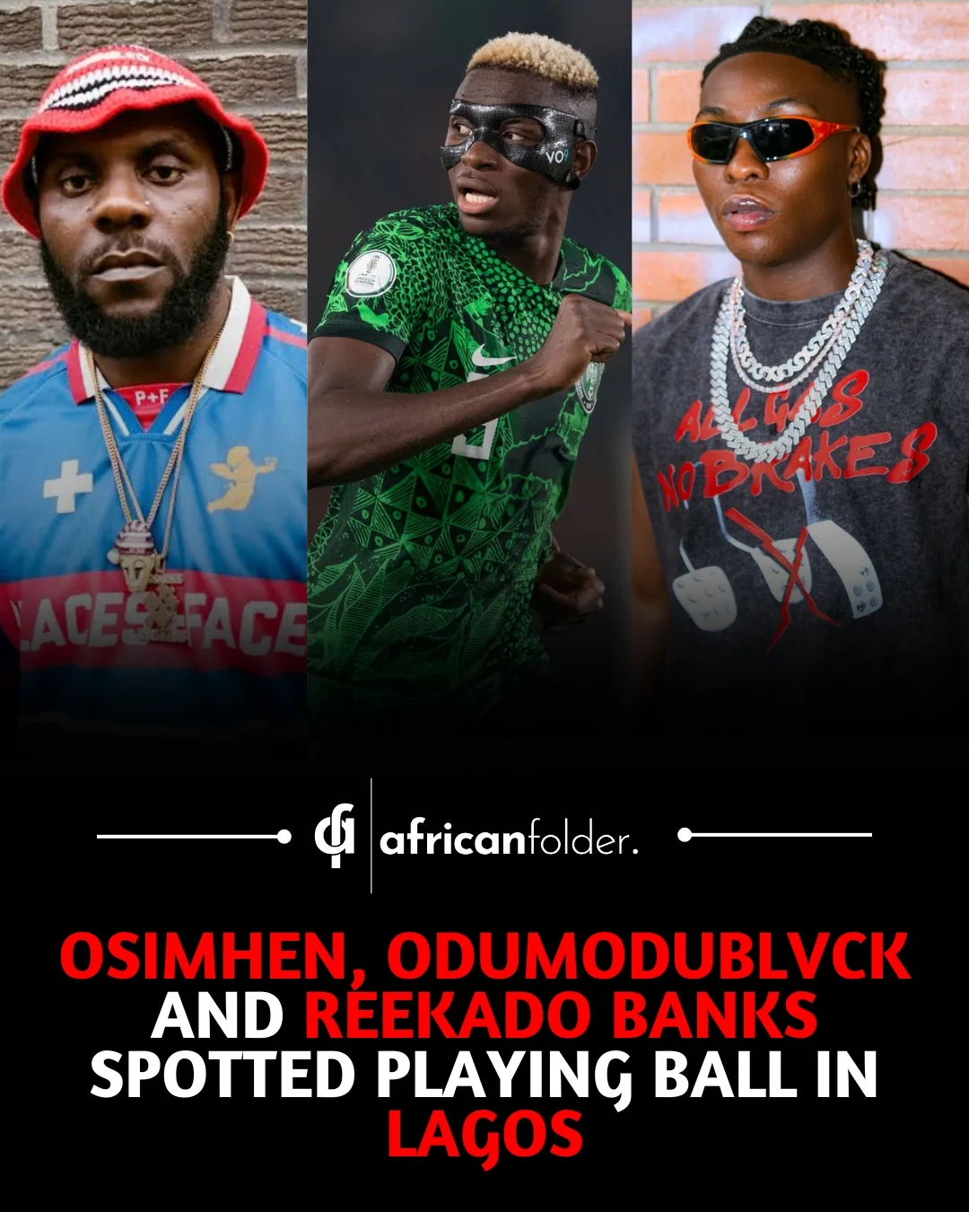 Music stars Odumodu Blvck and Reekado Banks faced Victor Osimhen and Super Eagles players in a football match#africanfolder #odumodublvck #reekado #victoroshimen #football