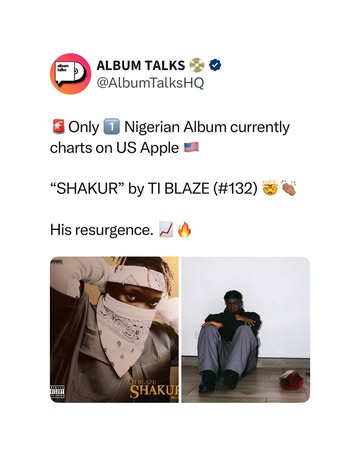 Ti Blaze has been on a roll, releasing back-to-back hits, since his return.The deluxe version of “Shakur” EP is out and currently the only Nigerian project on Apple music USA Top 200 chart 🇺🇸 🔥 🎥 @ti_...