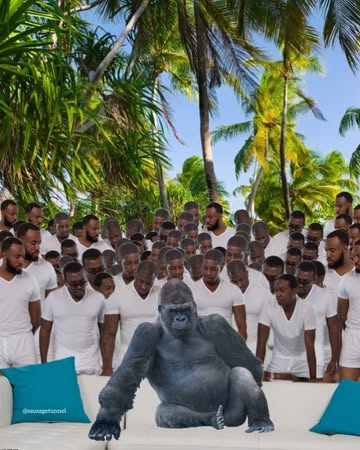 In case you don’t understand the meme, there’s an ongoing debate on the internet about whether 100 men could defeat a gorilla. So, I decided to illustrate it by placing 100 guys in a jungle, standing ...