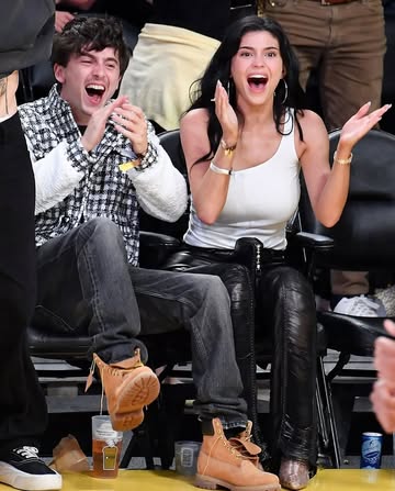 #KylieJenner and #TimothΓ©eChalamet are locking lips! π@kyliejenner @tchalamet On Wednesday, April 30, the couple was snapped sharing a kiss as they sat courtside during a date night at the Los Angeles...