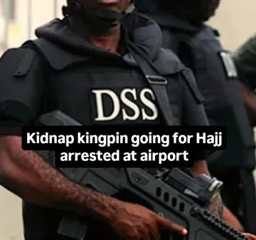 Kidnap kingpin going for Hajj arrested at airportOperatives of the Department of State Services (DSS), on Monday, intercepted a suspected kidnap kingpin identified as Sani Galadi at Sultan Abubakar In...