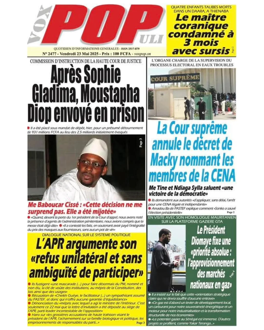 🔴[𝗦𝗘𝗡𝗘𝗚𝗔𝗟] 🇸🇳 : Unes des journaux de Vendredi 23 Mai 2025.#RevueDePresse____________________________________________@dakar_snap #election2024 #MackySall #presidentielle2024 #senegalaise #senegal🇸🇳 #da...