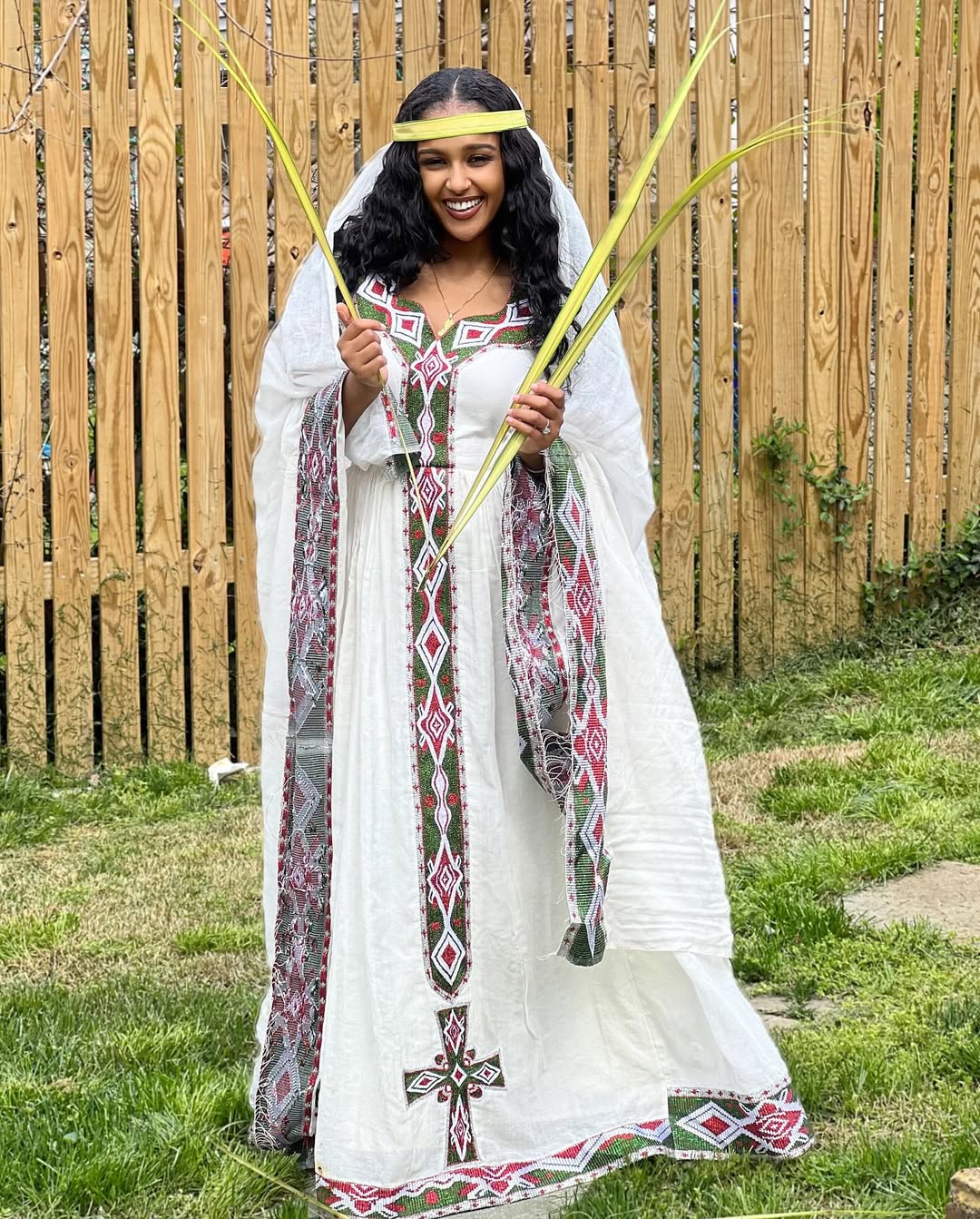 RUHUS BEAL HOSANA 🌿🌿💛💚Wrapped in heritage. Glowing in confidence. 🫴🏾 @mebaeta_ ✨ORDER YOUR DRESSES WITH US 🚨‼️