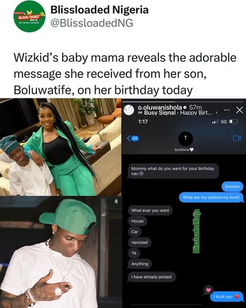 Wizkid’s baby mama reveals the adorable message she received from her son, Boluwatife, on her birthday today#wizkid #wizkidayo #afrobeats #music #tiktok #dance #funnyvideos #dancer #reels #funny #blis...