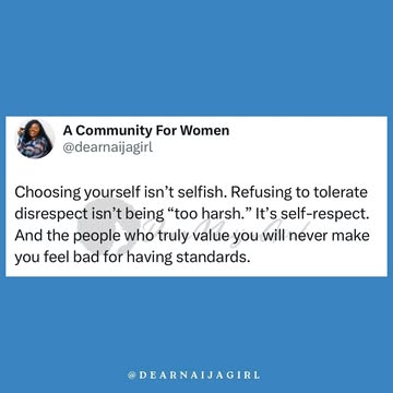 If this resonated with you, share it with another woman who needs to hear it. And tell me—what’s a personal principle you live by? 💬⬇️#DearNaijaGirl #boundaries #women #SelfRespect #Boundaries