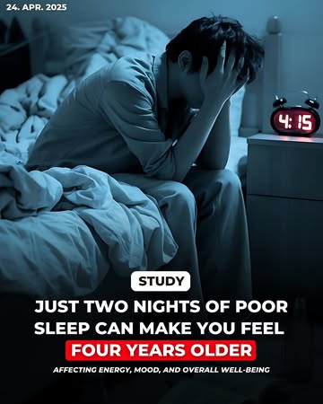 A recent study found that just two consecutive nights of poor sleep can make people feel up to four years older. Researchers looked at the effects of sleep quality on biological aging and found that e...