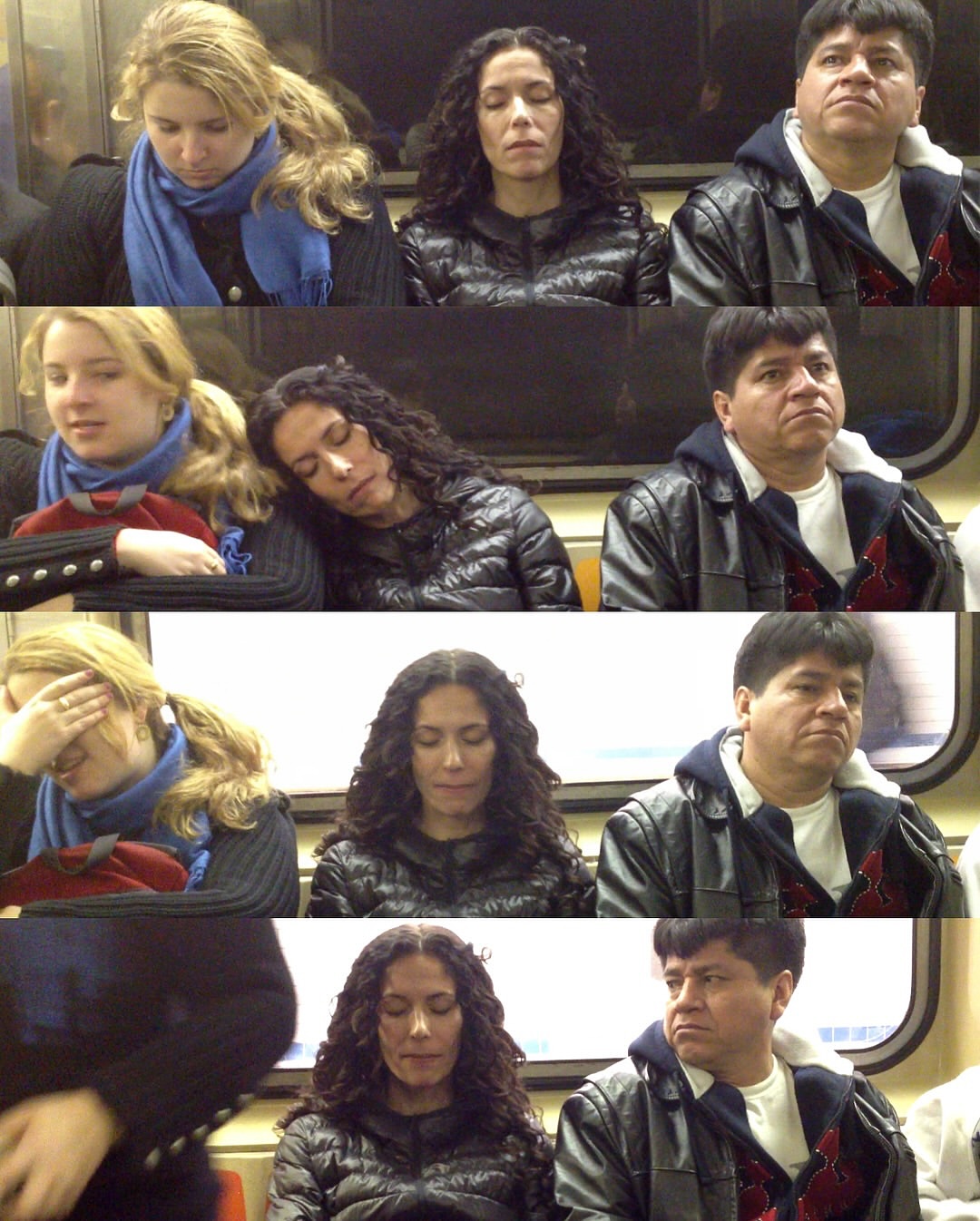 “It Felt Like I Knew You” (2012) by George Ferrandi @jumpstarlove In this subtle performance piece, artist George Ferrandi boards the crowded NYC subway during rush hour, waits until the seats are ful...