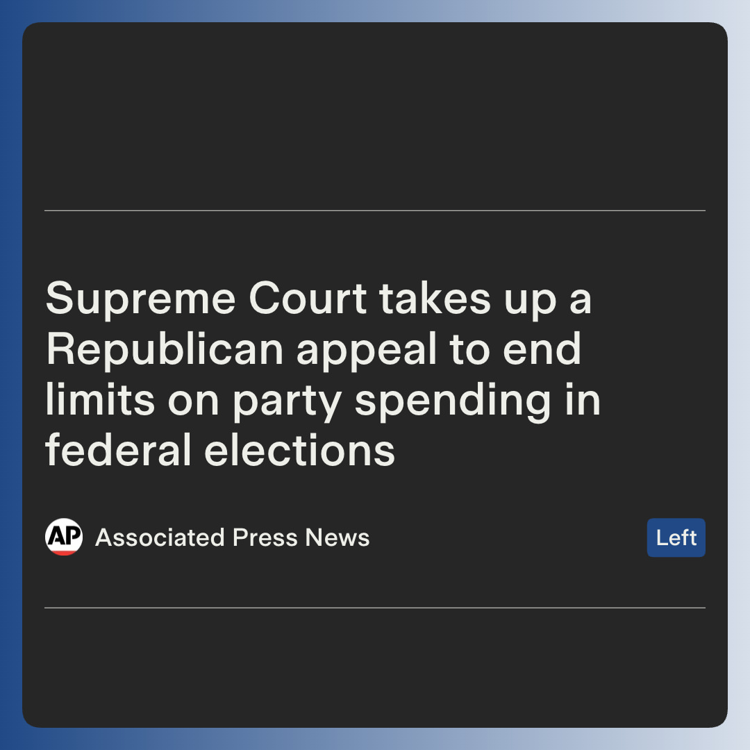 The U.S. Supreme Court will hear a challenge brought by Republican committees and Vice President JD Vance to federal campaign finance rules that limit spending coordinated between political parties an...