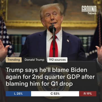 President Donald Trump blamed Joe Biden for the U.S. economy’s 0.3% contraction in the first quarter of 2025 and said he plans to hold him responsible for the second quarter as well. “This is Biden,” ...