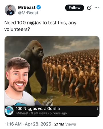 Geez, Jimmy, chill the heck out. You hit 500 million followers and suddenly think you can drop the N-word? Retweeting it counts too, by the way (unless you censor it with **—then you’re cool, apparent...