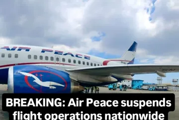BREAKING: Air Peace suspends flight operations nationwideAir Peace Ltd. has announced the suspension of all flight operations nationwide due to the ongoing strike embarked upon by the Nigerian Meteoro...