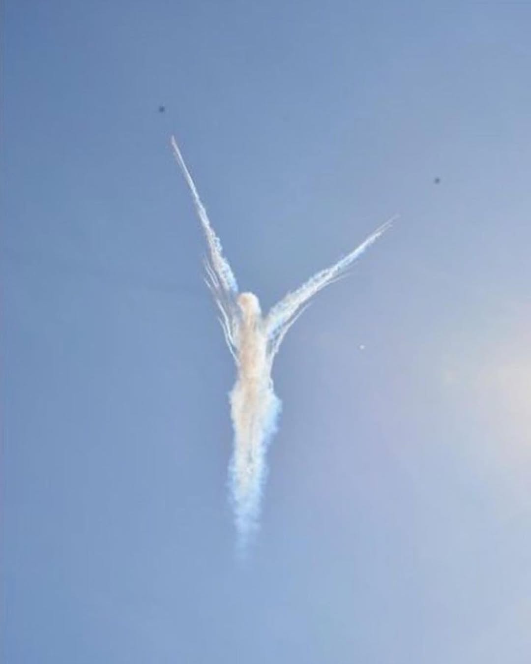 This aircraft acrobatic team created the figure of an angel in the sky at an air show using anti missile flares.