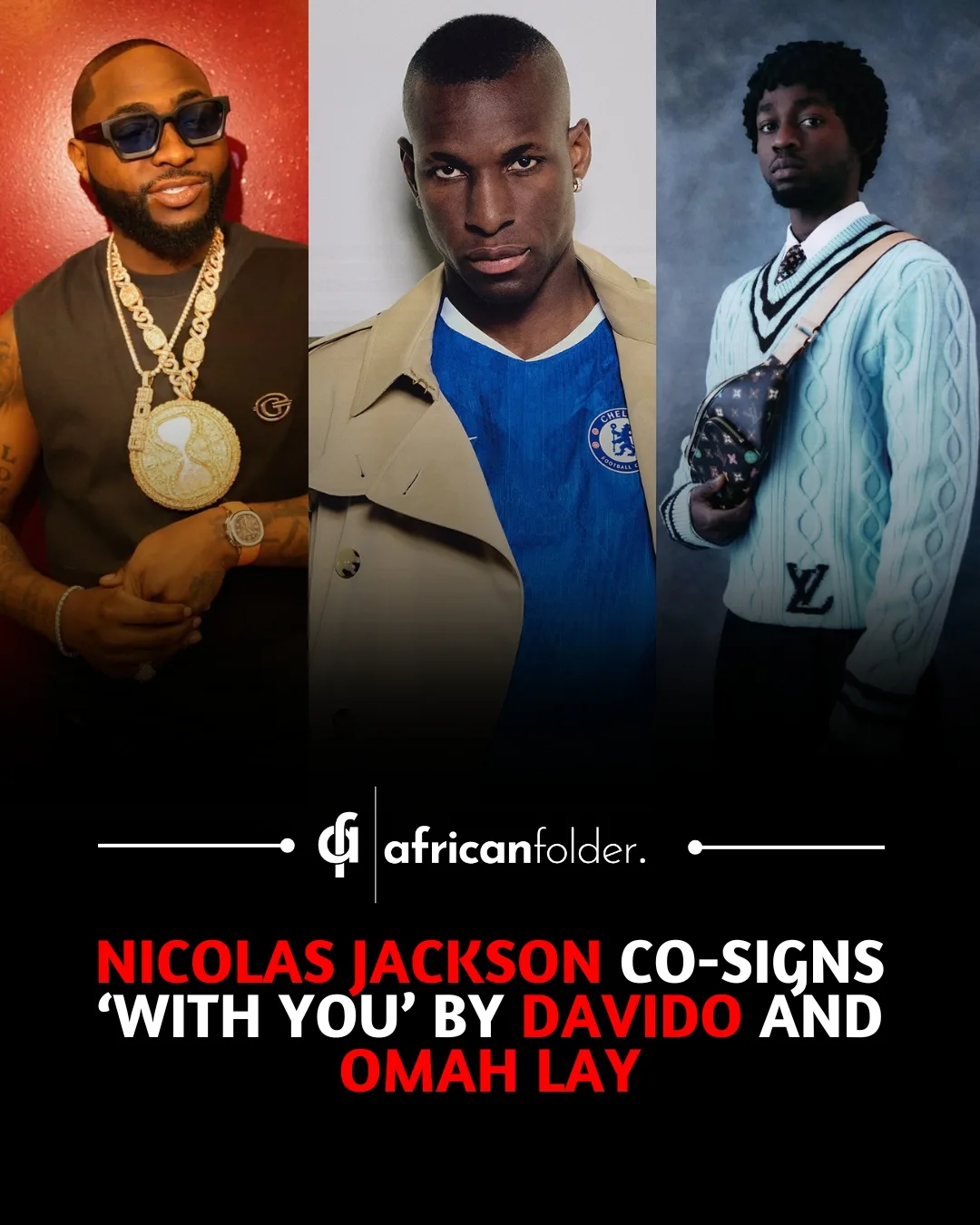 Nicolas Jackson Shows Love for Davido and Omah Lay’s 'With You' in his latest Instagram post.#africanfolder #davido #omahlay #nicolasjackson #football