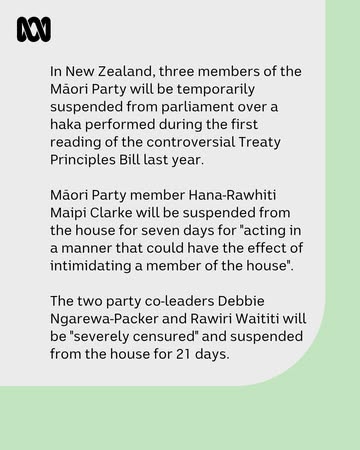The protest haka was seen around the world after images circulated of Māori Party member Hana-Rawhiti Maipi Clarke rising from her parliamentary seat, leading the war cry and tearing up an early draft...