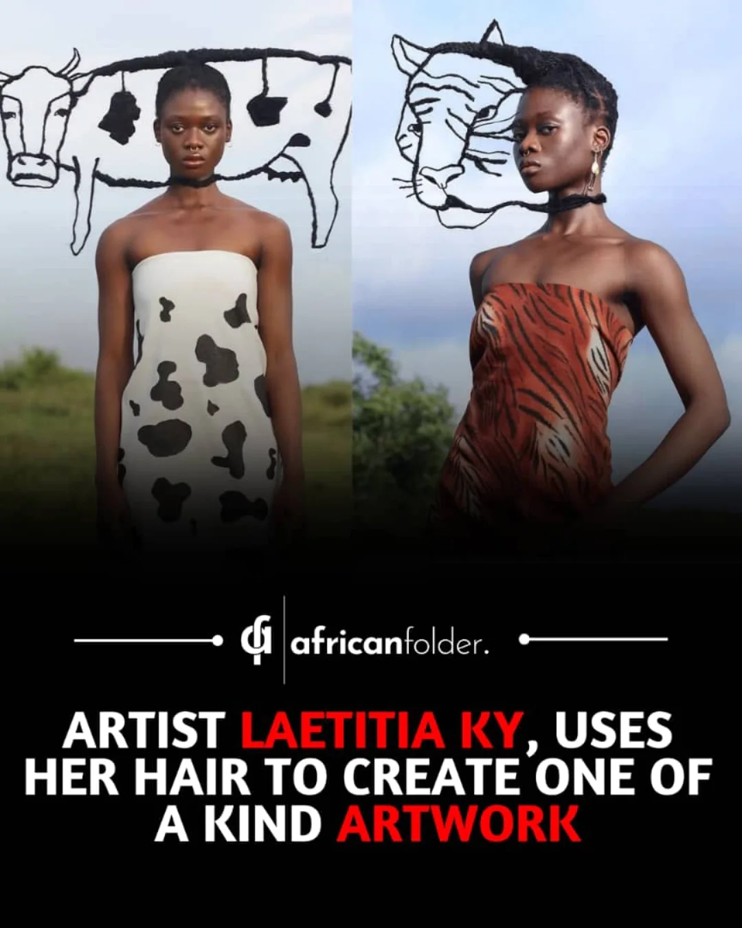 Laetitia Ky, a feminist artist from Ivory Coast, creates stunning art using her own hair. With wire and thread, she sculpts it into detailed, sketch-like designs.Inspired by traditional African hairst...