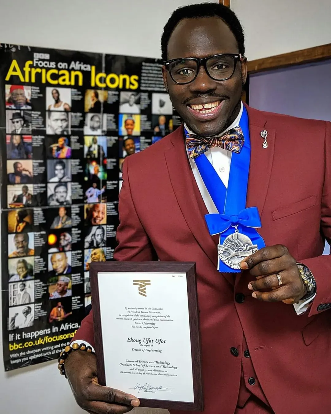 Meet Ufot Ekong, the Nigerian student who cracked a 30-year-old math problem while studying in Japan.At just 24, he became the first person in 50 years to graduate with First Class Honours from Tokai ...
