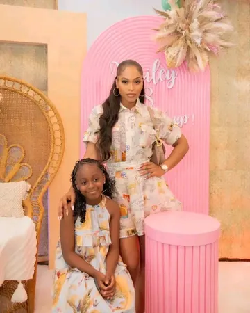 Beautiful photos of Davido's second daughter, Hailey Adeleke and her mother, Amanda at her 8th birthday party